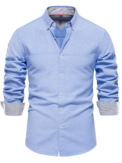 Men's casual versatile solid color long-sleeved Shirt