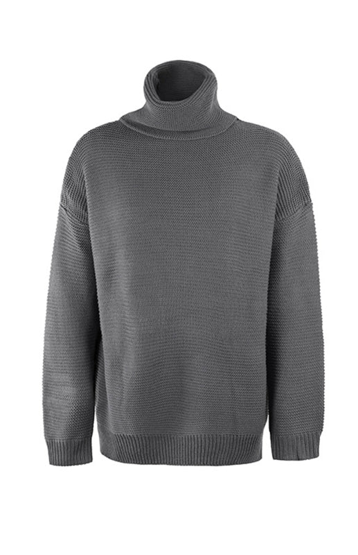 Woman Knit Long Sleeves High Neck Sweater