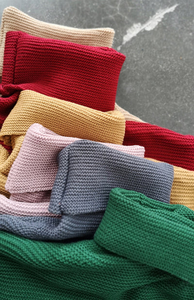Woman Knit Long Sleeves High Neck Sweater