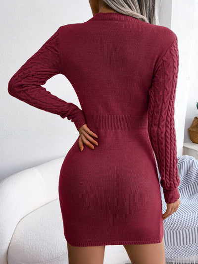 Women's sexy hollow out fried dough twist waist bag hip skirt fur dress