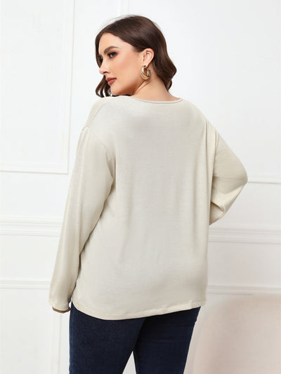 Women Plus Size Crisscross V-Neck Top