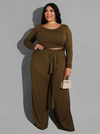 Women's knitted casual two-piece set