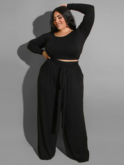 Women's knitted casual two-piece set