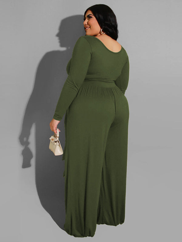 Women's knitted casual two-piece set