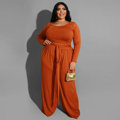 Women's knitted casual two-piece set