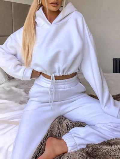 women's fashion long-sleeved Hoodie two-piece set