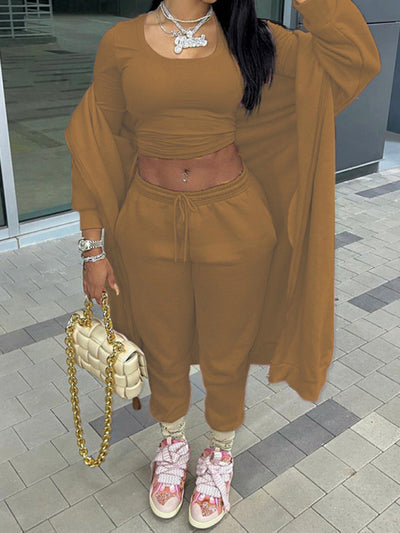 women's long hoodie set