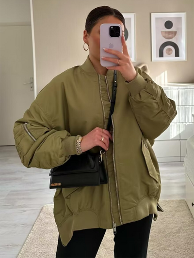 Women's Cardigan Stand Collar Jacket Baseball Jacket