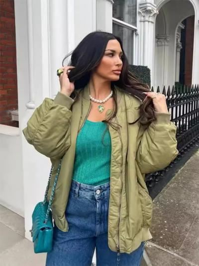 Women's Cardigan Stand Collar Jacket Baseball Jacket
