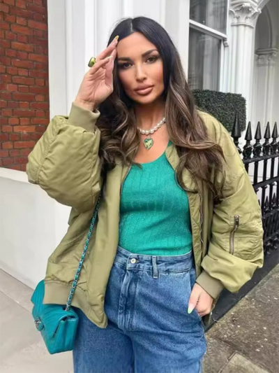 Women's Cardigan Stand Collar Jacket Baseball Jacket