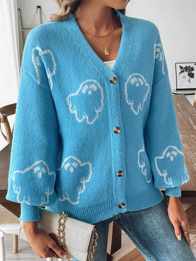 Women's Sweater Cartoon Jacquard Cardigan