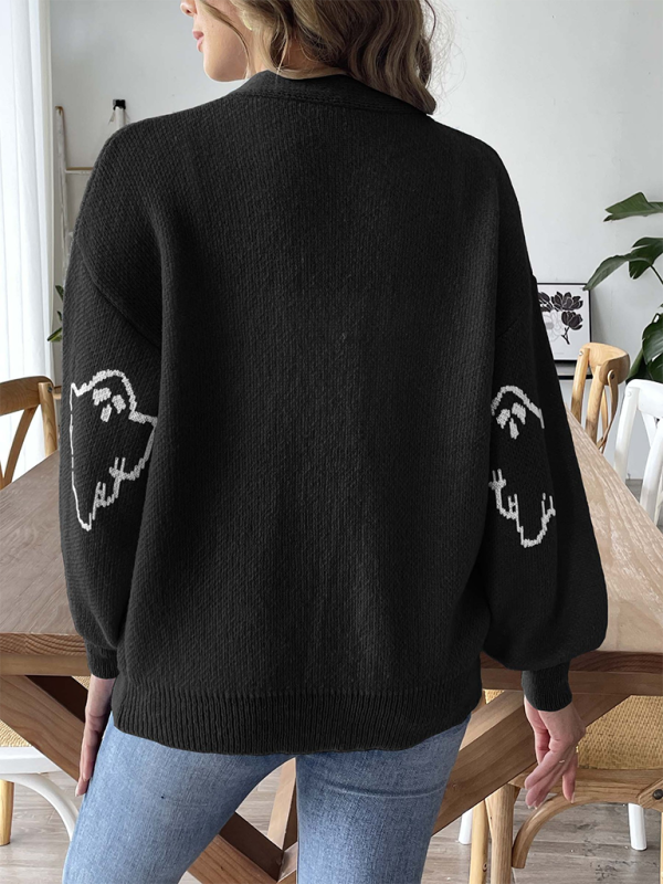 Women's Sweater Cartoon Jacquard Cardigan