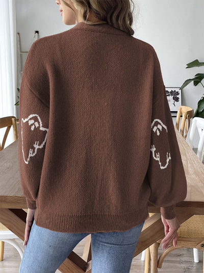 Women's Sweater Cartoon Jacquard Cardigan